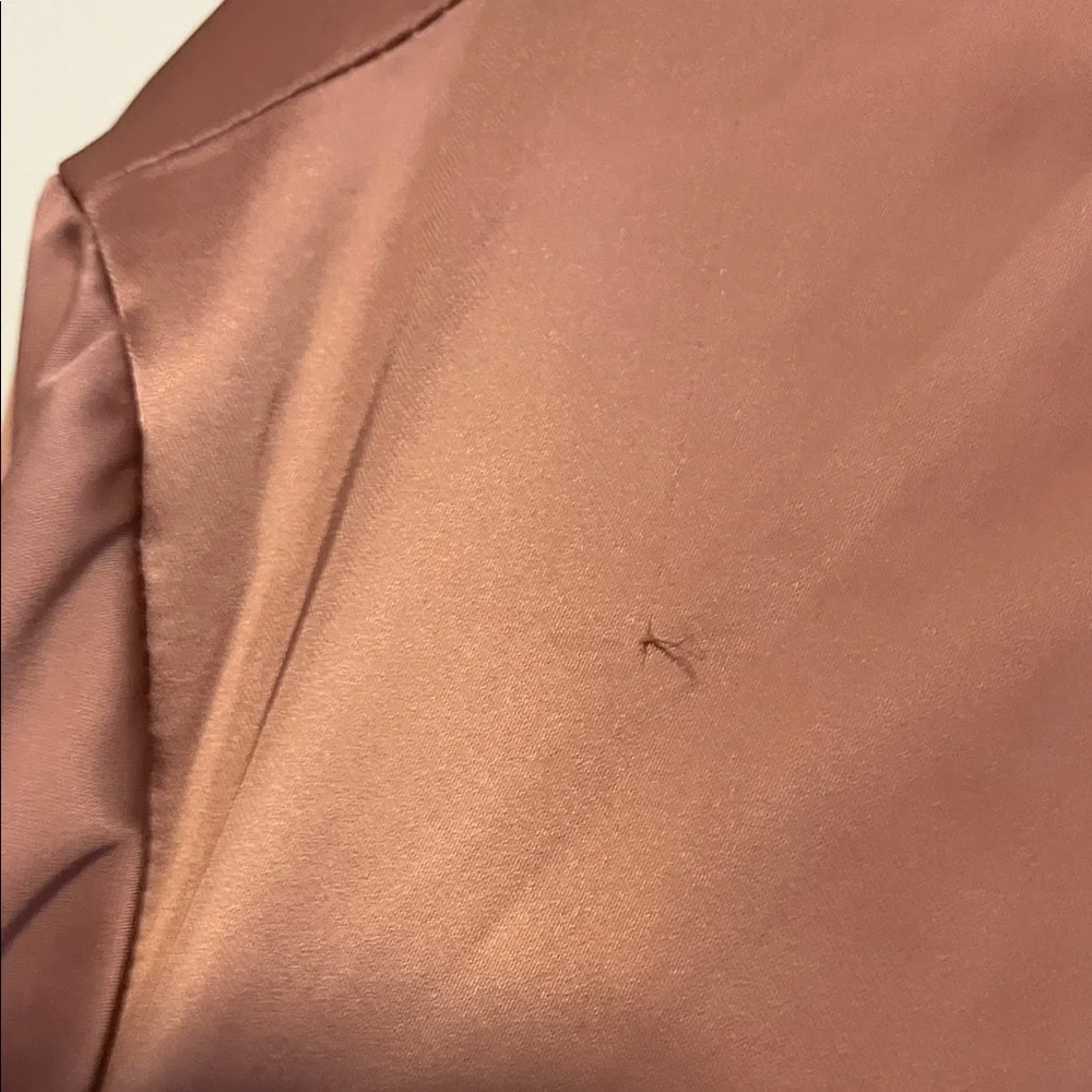 Satiny Dusty Pink Bomber Jacket - Picture 10 of 11